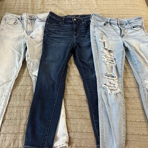 American Eagle Outfitters Women's Jeans - Dark and Light Wash Next Level Stretch